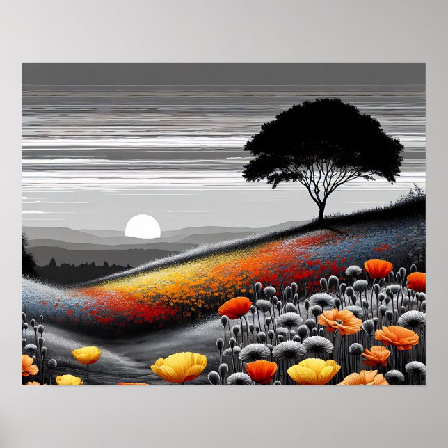 "Golden Serenity - A Dance of Färg and Contrast" Poster (Framsidan)