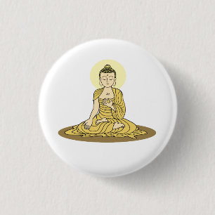 Golden Serenity Buddha Button Knapp