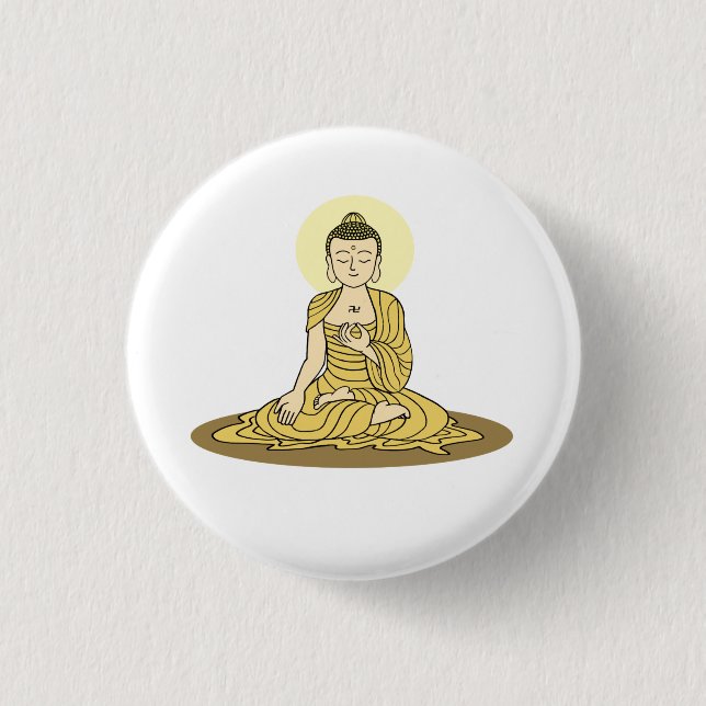 Golden Serenity Buddha Button Knapp (Framsida)