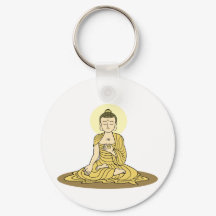 Golden Serenity Buddha Keychain