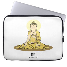 Golden Serenity Buddha laptop sleeve