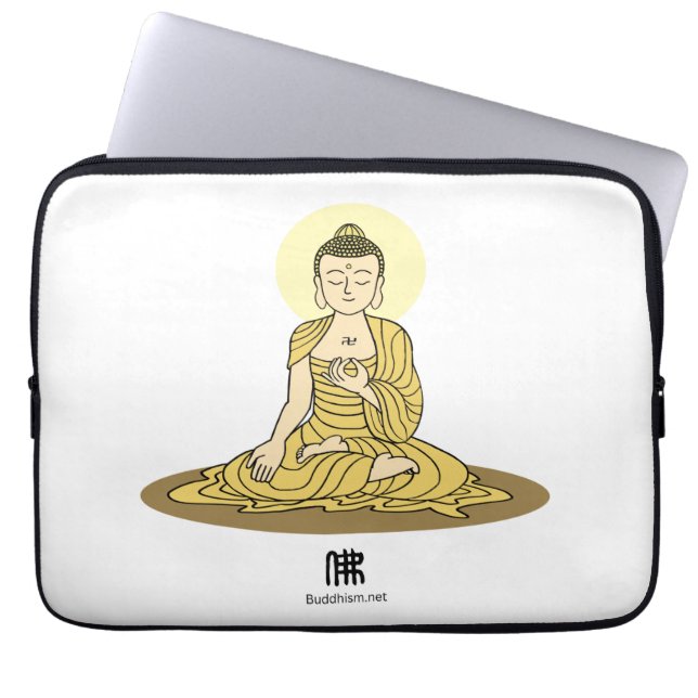 Golden Serenity Buddha laptop sleeve (Framsidan)