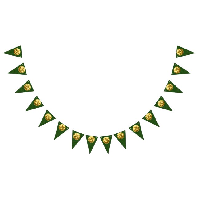 Golden Shamrock St. Patrick's Day Banner Vimplar (Alla)