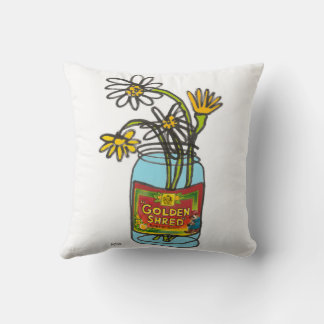 Golden sharmalade burk med blommor i vatten kudde