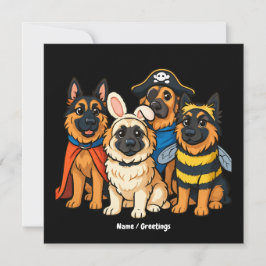 Golden Shepherd Ghost Hund Halloween Funny Spooky Inbjudningar