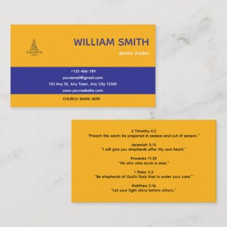 Golden Shepherd Pastor Business Card Visitkort