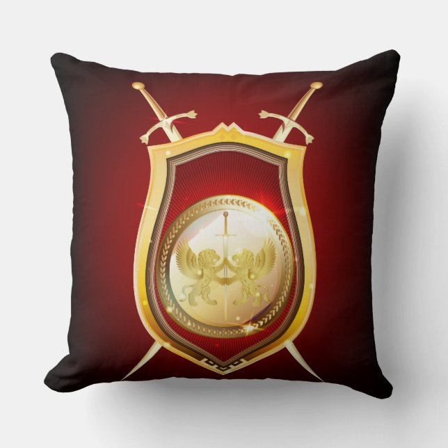 Golden Shield Pillow Kudde (Framsida)