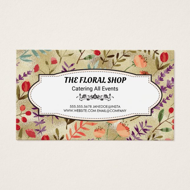 Golden Shimmer | BLOMMÖNSTER Visitkort (Framsidan)