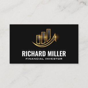 Golden Shine Pub Graph Financial Logotyp Visitkort
