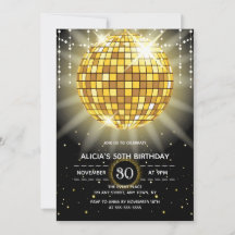 Golden Shiny Disco Boll Black Birthday
