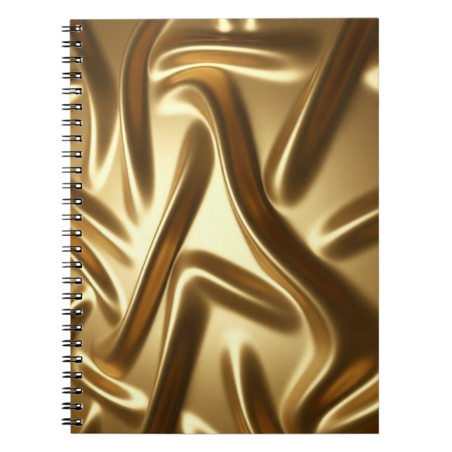 Golden Silke Fabric - Luxurious Flowing Struktur Anteckningsbok (Framsidan)
