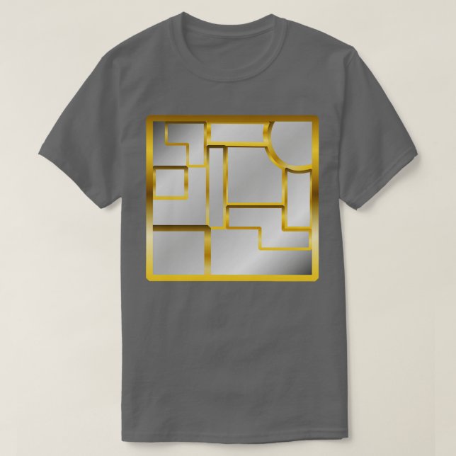 Golden Silver Geometric Mosaic Luxurious Modern Ar T Shirt (Design framsida)
