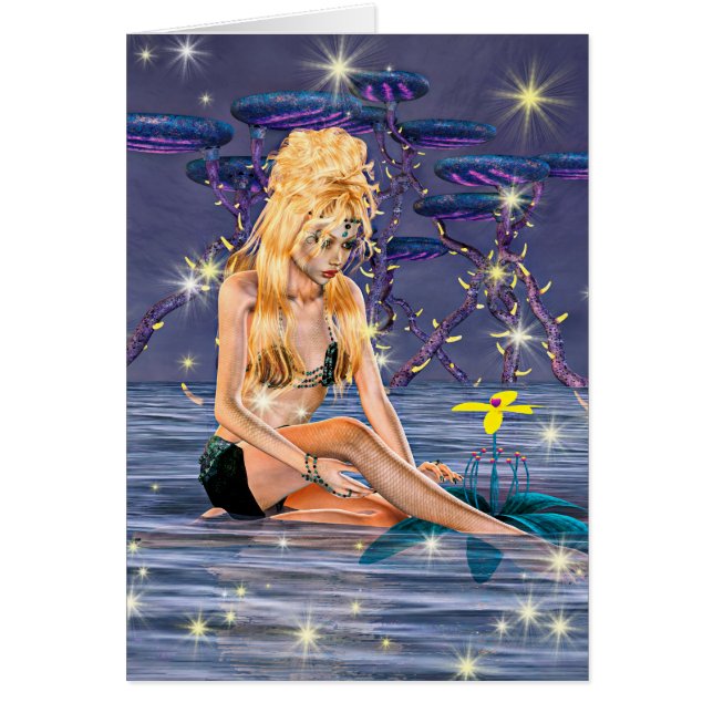 Golden Sjöjungfru Hälsningskort (Framsidan)