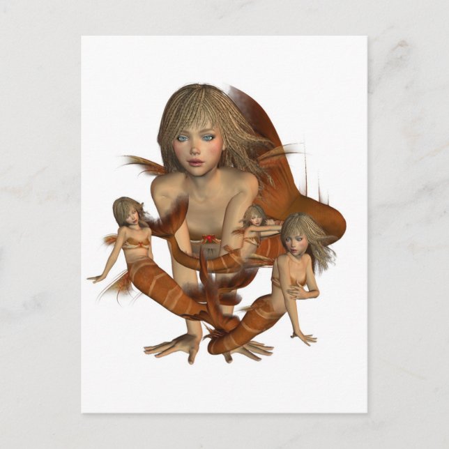 Golden Sjöjungfru-vykort Vykort (Framsida)