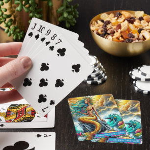 Golden Sjöjungfruars Reign Monogram-ungar Gamla Ma Casinokort