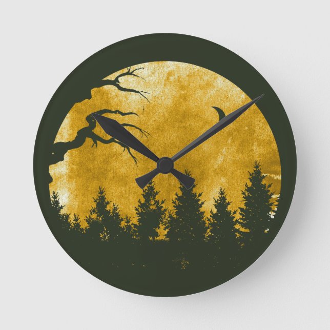 Golden Skogen Rund Klocka (Framsida)