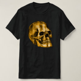 Golden Skull Coola Luxury Black Gothic Halloween T Shirt