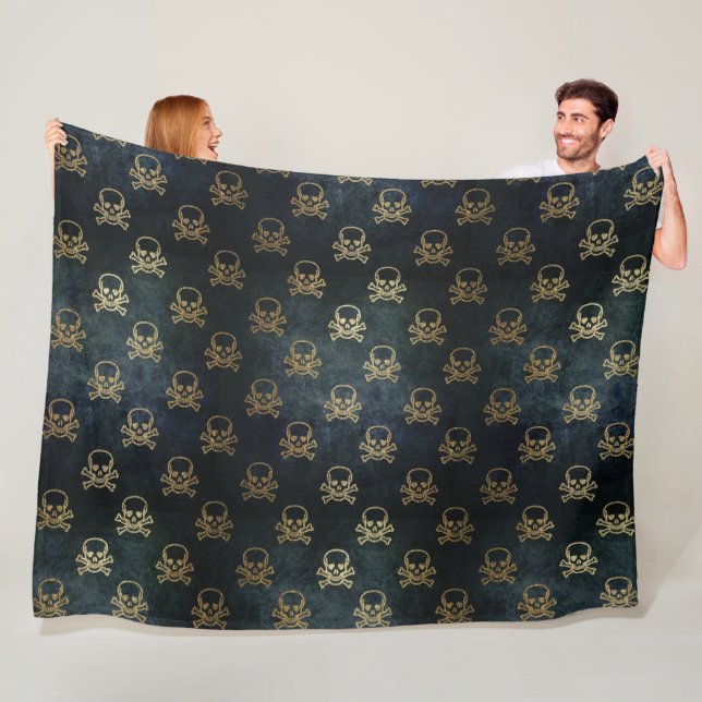 Golden Skull & Crossbone Fleece Blanket (På plats)
