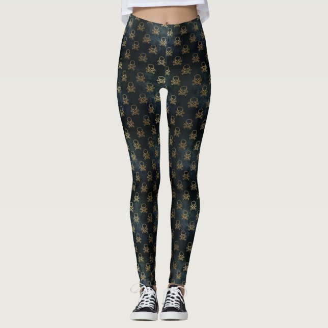 Golden Skull & Crossbone Leggings (Framsida)