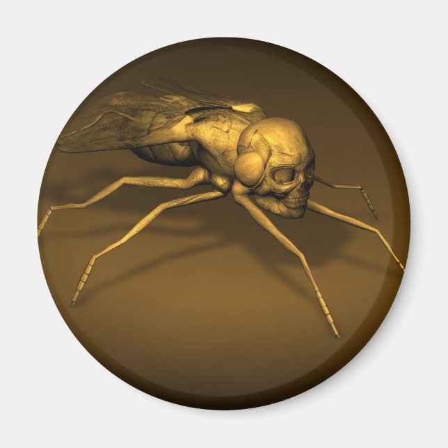 Golden Skull Fly Magnet (Framsidan)