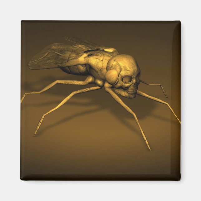 Golden Skull Fly Magnet (Framsidan)