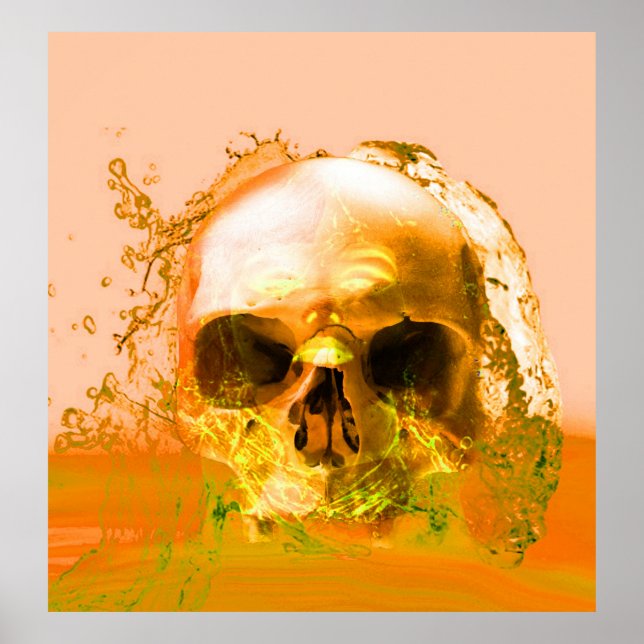 Golden Skull i Vatten Poster (Framsidan)