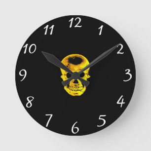 Golden Skull-klocka Rund Klocka