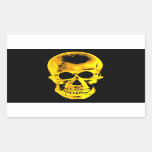 Golden Skull Rektangulärt Klistermärke