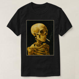 Golden Skull-rökning - Unik van Gogh Inspired T Shirt