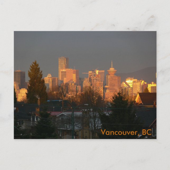 Golden Skyline, Vancouver BC Vykort (Framsida)