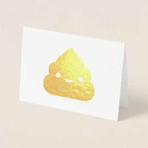 Golden Smiling Poop Folierat Kort