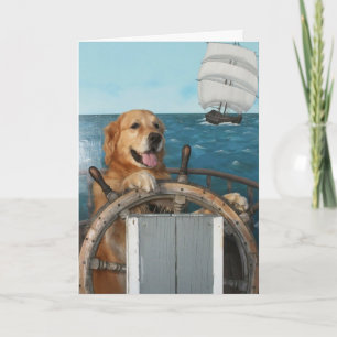 Golden Smooth Sailing Birthday Kort
