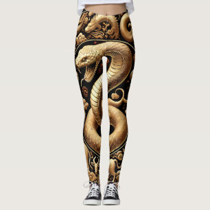 Golden Snake Kinesisk nyår Leggings