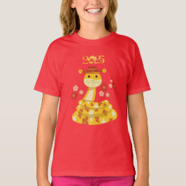 Golden Snake with Flowers Lunar New Year T Shirt
