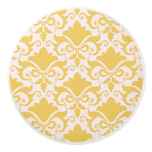 Golden Snö Damask Bows Knopp (Framsidan)