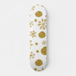 Golden Snö Flakes 1 Mini Skateboard Bräda 18,5 Cm