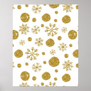 Golden Snö Flakes 1 Poster
