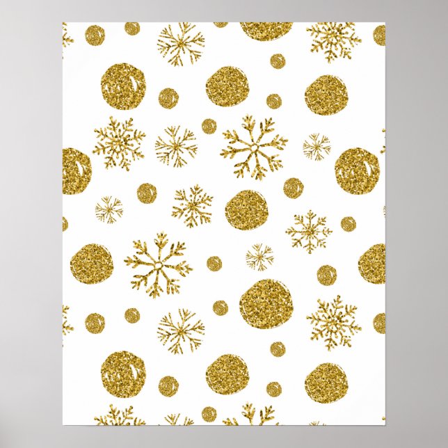 Golden Snö Flakes 1 Poster (Framsidan)