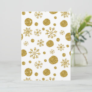 Golden Snö Flakes 1 Tack Kort