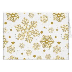 Golden snöflingor hälsningskort