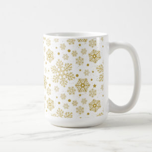 Golden snöflingor kaffemugg