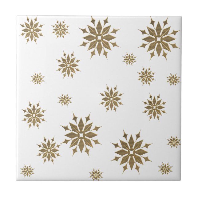 Golden snöflingor kakelplatta (Framsidan)