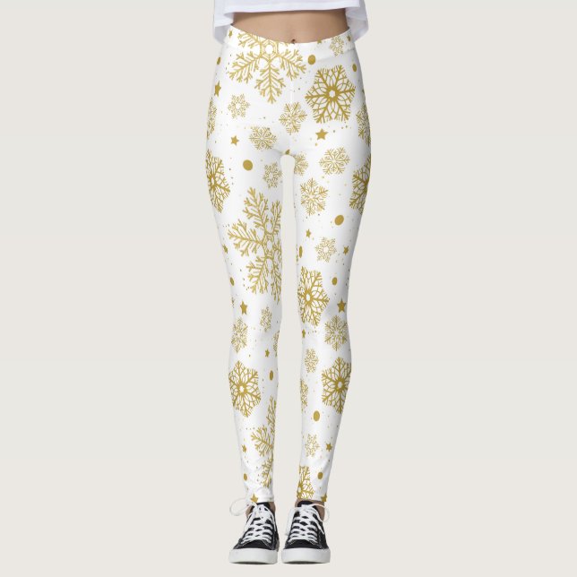 Golden snöflingor leggings (Framsida)