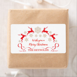 Golden snöflingor och renjulen fraktsedel