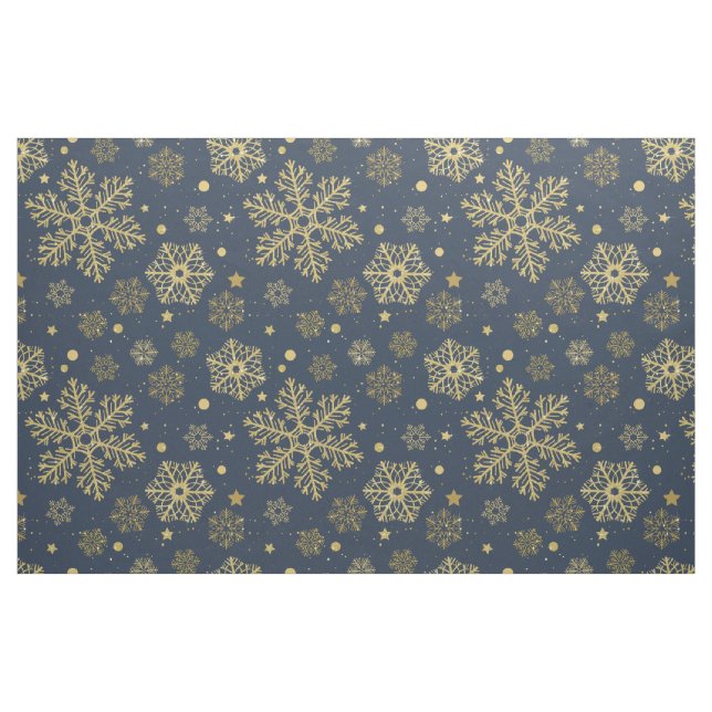 Golden snöflingor på flottan tyg (Fat Quarter)