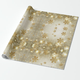 Golden snöflingor presentpapper