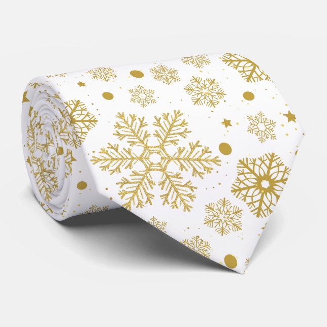 Golden snöflingor slips (Rullad)