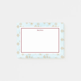 Golden Snowflake Crystals på Frosty Blue jul Post-it Block