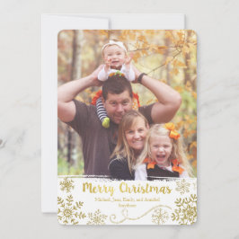 Golden Snowflake God jul Card Julkort