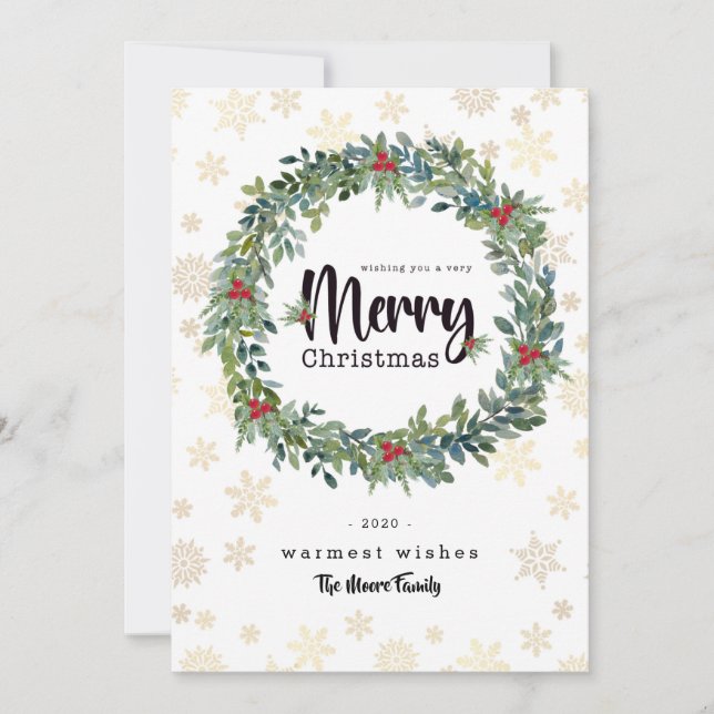 Golden Snowflake-julkort Julkort (Framsida)